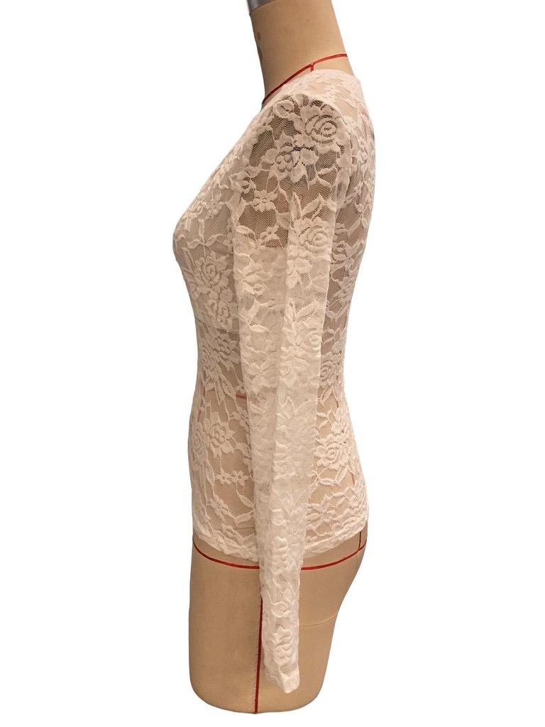 Elegant Women's V-Neck Fan Collar Lace Pullover Top
