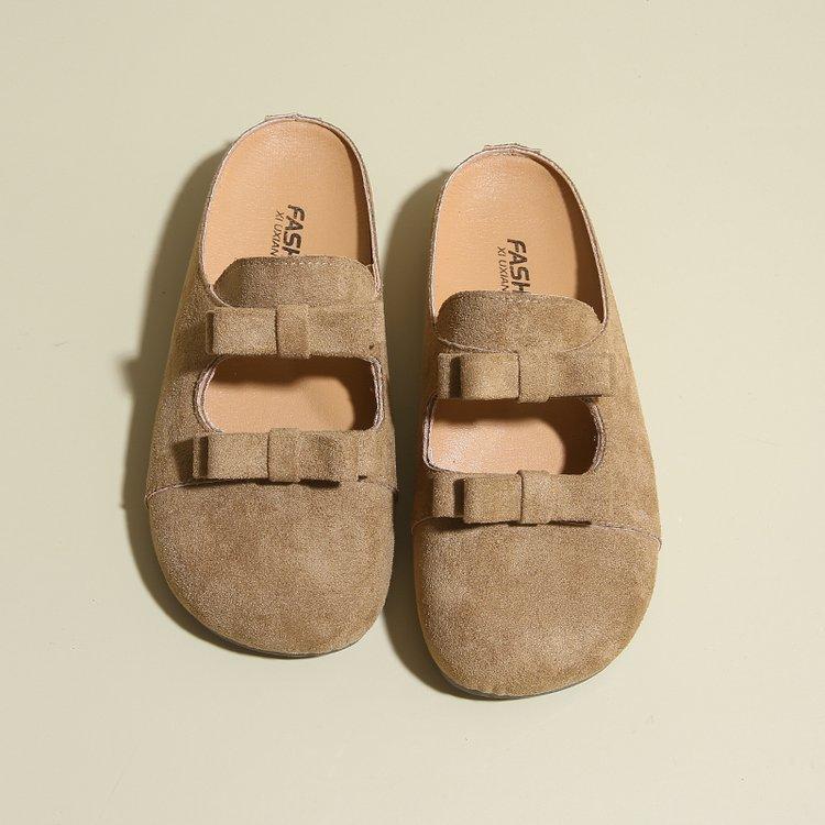 Bow Baotou Half Slippers Women's Summer 2025 New Retro Mary Jane Thick Bottom Birkencool Slippers Women