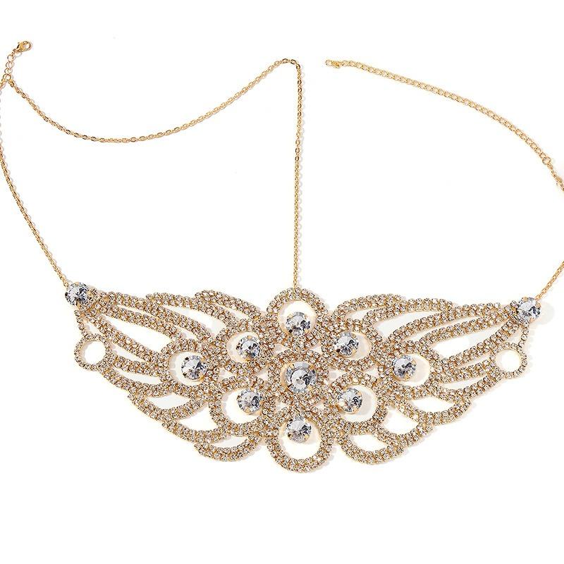 

Rhinestone Mask Exaggerated Frigid Wind Mask Dance Performance Accessories Gold plated