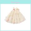 Princess Girl Summer Dress With Net Tulle And Butterfly Bow For Toddler Girls