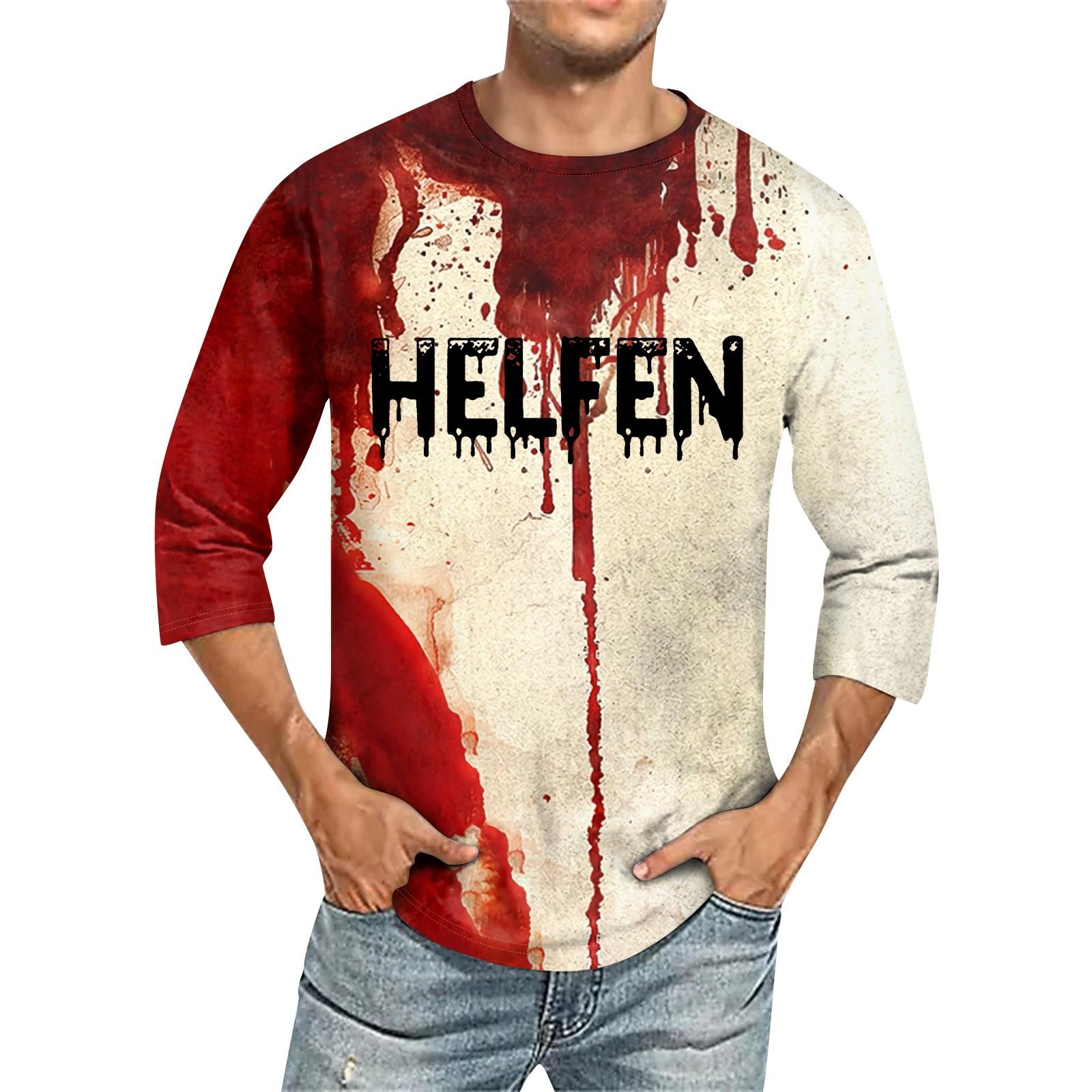 

Мужская однотонная футболка с круглым вырезом и рукавами три четверти S красный