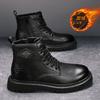 Genuine Leather Men's Boots High Top Style Autumn and Winter Classic Black Brown Outdoor Quality Adult Thick Soled Shoes New