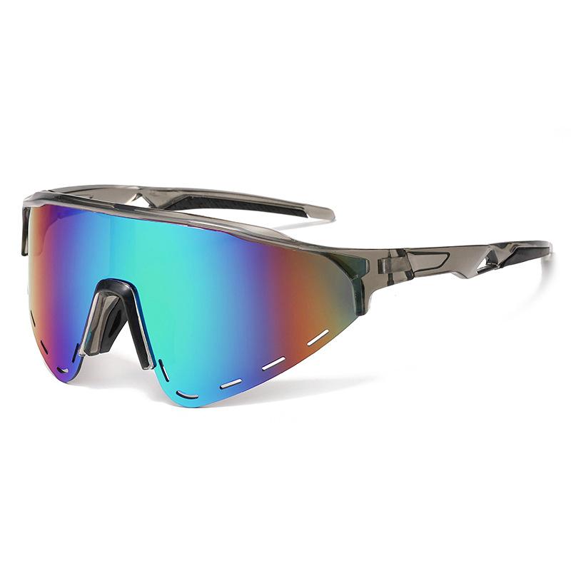 2024 Cross Border Spot New One-piece Large Frame Outdoor Cycling Glasses Colorful Windproof Sunglasses Sun Shading
