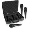 Behringer XM1800S Dynamische Mikrofone (3er Set) mit Tragetasche und Ein-/Ausschalter, Schwarz