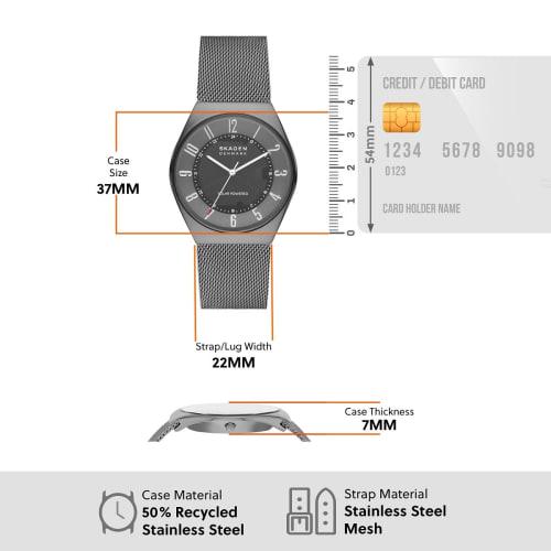 Skagen Grenen Solar Powered Watch SKW6836 Men's Charcoal