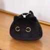 1 PC 10/15CM Small Cuddly Black Cat Plush Doll Cartoon Stuffed Round Ball Cat Plushie Girl's Bag Keychain Pendant Toys