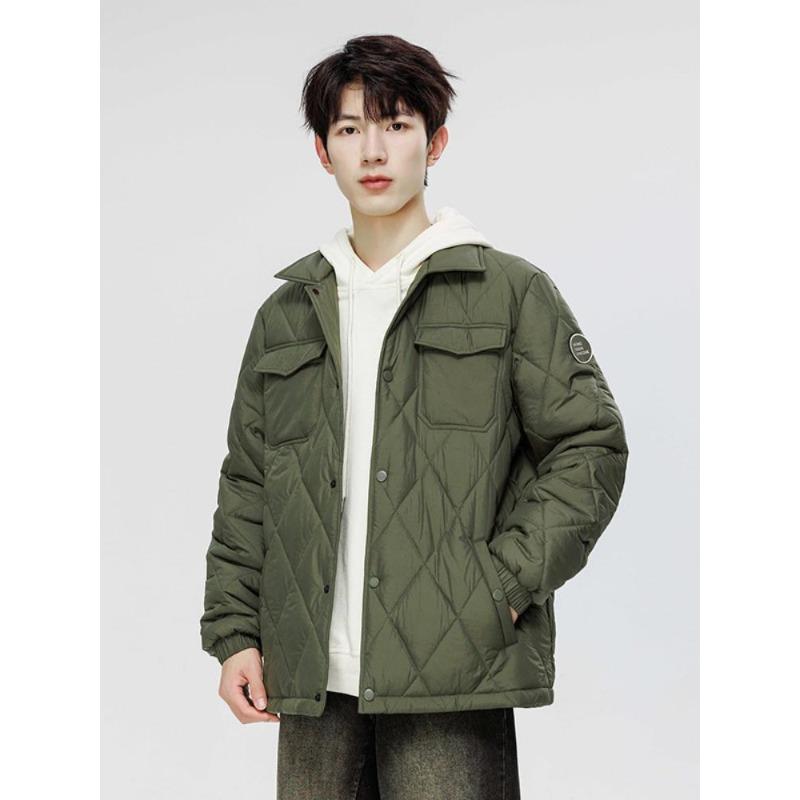 Winter Cotton-padded Men Coat Fashion Winter Lapel Cotton-padded Jacket Men Tooling Long Sleeve Warm Cotton-padded Jacket Men Clothing.