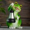 Unique Gift Solar Powered Frogs Garden Lanterns Resins Sculpture Waterproof Ornament For Outdoor Lawn Yard Home Decors
