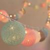 LED Cotton Ball Colored String Lights for Holiday & Bedroom Decoration
