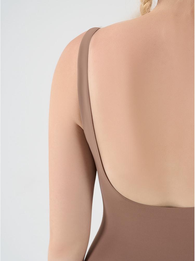 European and American Style Nude Backless Shaping Bodysuit - High Elastic, Breathable, Sexy, Tight Yoga Sleeveless Bodysuit for Women.