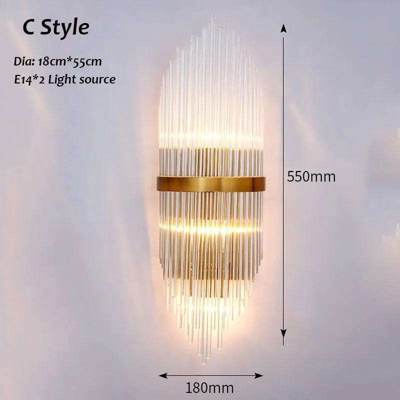 

Nordic Light Luxury Настенный светильник Постмодернизм Хрустальный светильник для гостиной Hoom Decor Ночной светильник E14 ЛАМПОЧКА Маленький ночник warm light