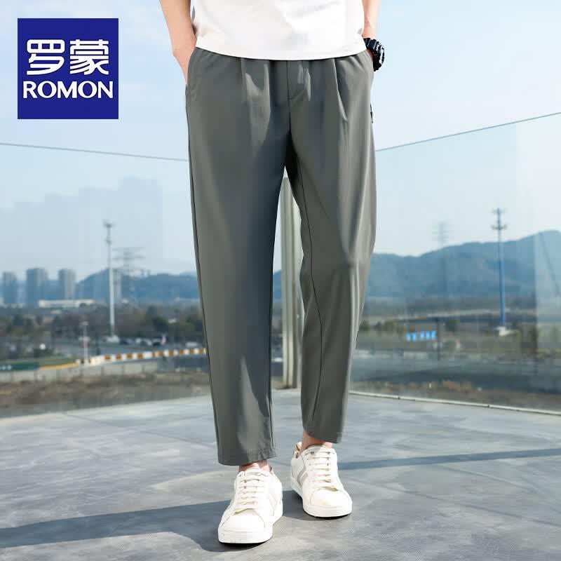Romon Men s Ice Silk Cool-Feel Quick-Dry Casual Pants 3XL