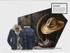 Men's American-Style Casual Denim Cotton Jacket with Plush Lining, Loose Fit, Thickened for Cold Weather.