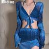 Women's 2024 Slimming Four-Piece Bikini Set: Conservative Style for Smaller Chests, Perfect for Students and Hot Spring Wear