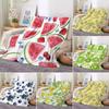 Fresh Fruits Pattern Throw Blanket Watermelon Cherry Flannel Blanket for Bed Sofa Couch Blanket King Queen Size Super Soft Warm