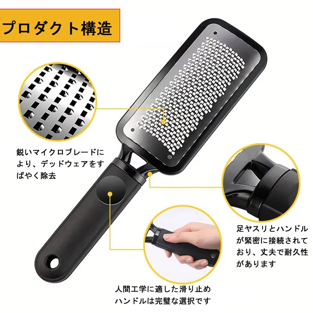 ZJYCLY Heel Callus Heel Foot Micro for Dry and Wet Cleans Black Remover, File, File, Cutter, Feet, Heels,
