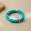 Mixed Color Bamboo Tube Acrylic Elastic Bracelets For Women Men  Resin Chunky Elbow Beaded Bangle Stack