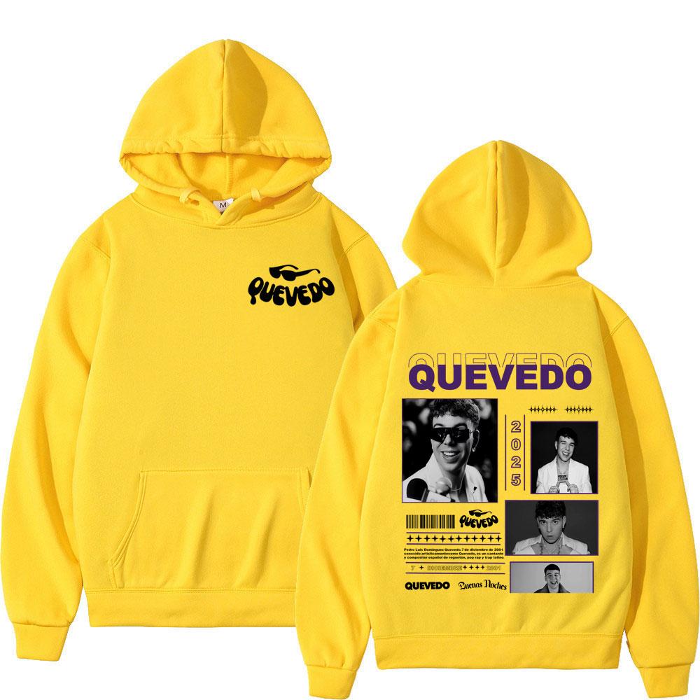 Rapper Quevedo Buenas Noches 2025 Vintage Graphic Hoodie Men Women Fashion Sportswear Tops Long-sleeved Harajuku Casual Pullover