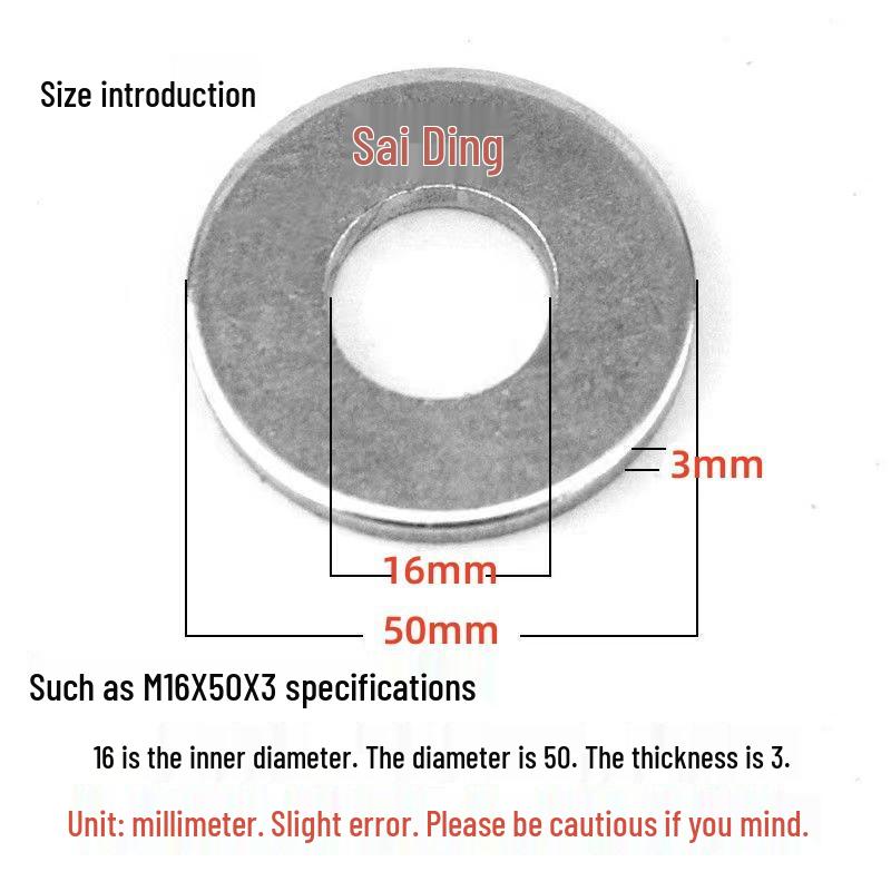 GB96 Zinc-Plated Iron Flat Washer 4.8 Grade, Oversized and Thickened with Hole