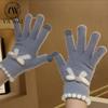 Women's Wool Touchscreen Gloves with Bow – Cute and Warm for Autumn and Winter Riding