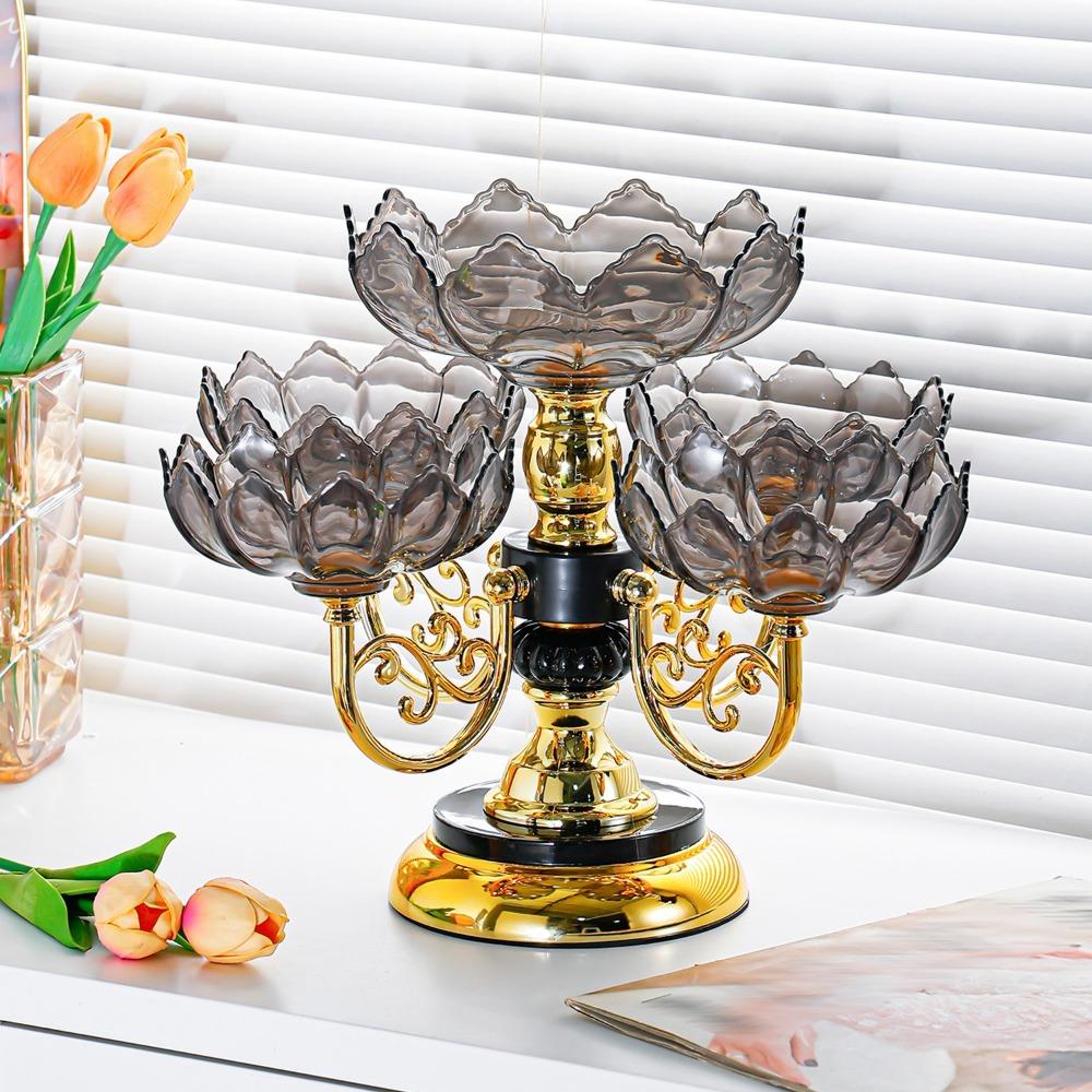 Новая ПЭТ Фруктовница Вращающаяся с 5 Чашами Фруктовая Тарелка Европейский Стиль Многоярусная Подставка для Фруктов Домашняя