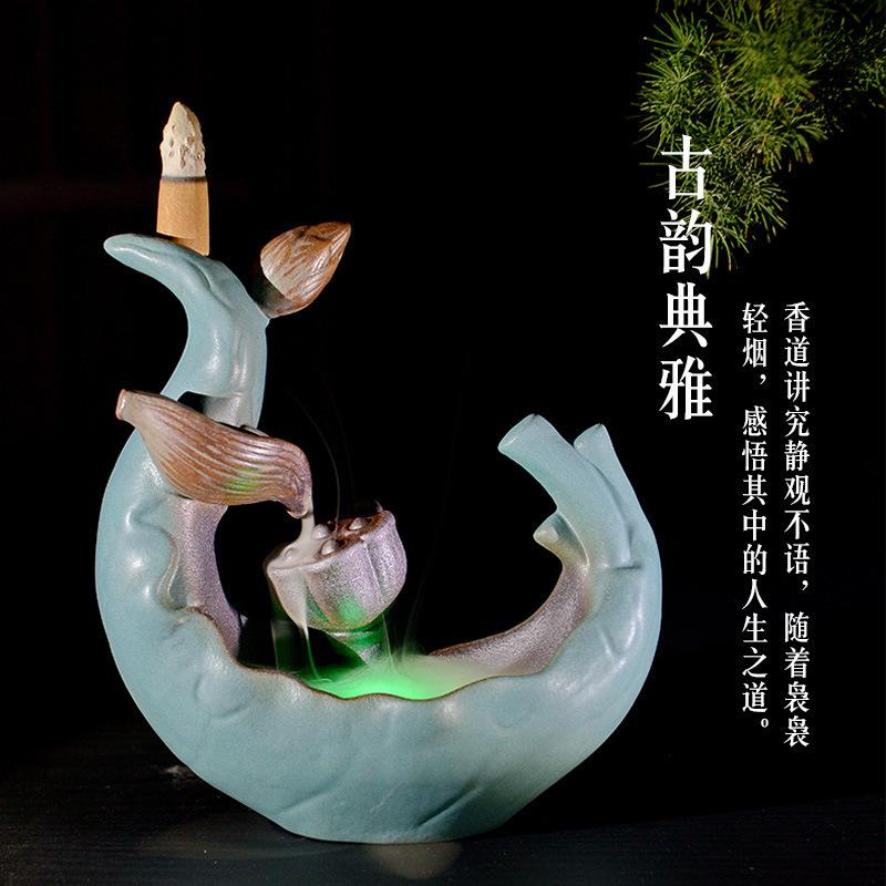

Ceramics Led Lotus Incense Burner синій