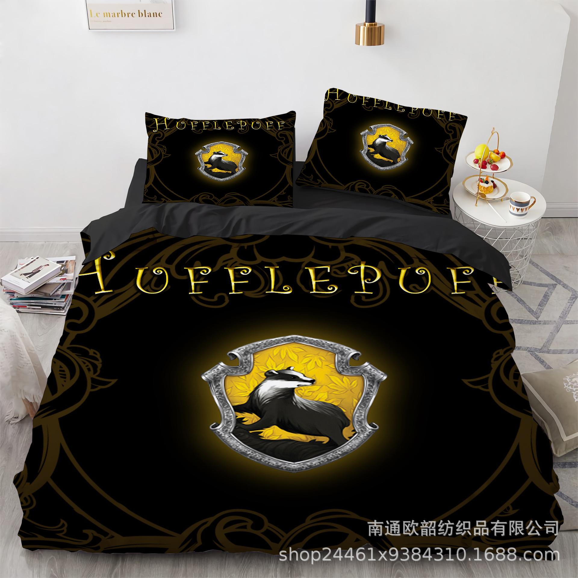 

3D Home Textile Size Magic Academy Quilt Set Three-Piece Bedding EU Twin 135x200cm