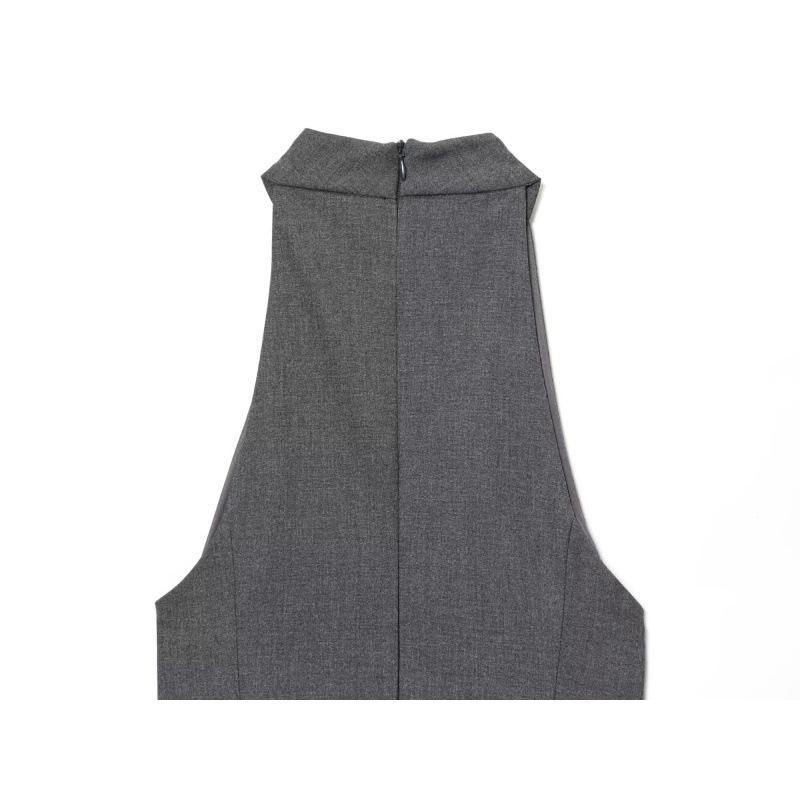 BSK&TRAF Women's Sleeveless Pleated Halter Neck Dress - Autumn 2025 Collection