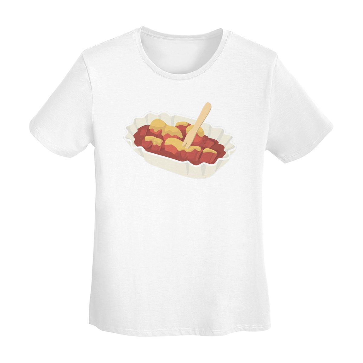 

Currywurst Eating Fast Food Foodie TShirt Women Short Sleeve T Shirts Crew Neck Clothes Cotton Summer Tees Streetwear S