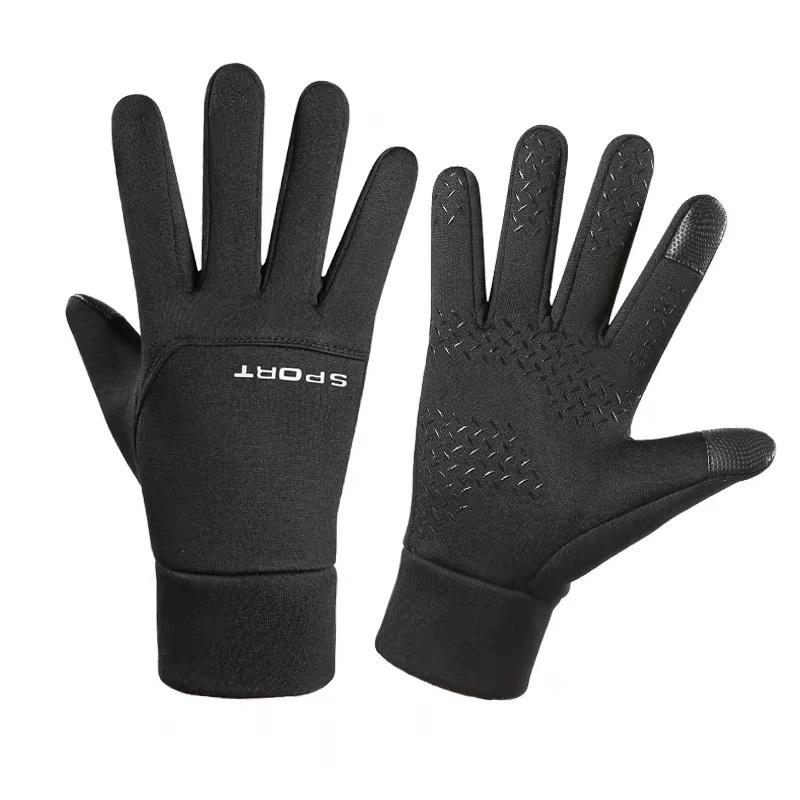 

Winter Warm and Velvet Gloves for Men and Women Cycling Outdoor Sports Waterproof and Cold Proof Touchable Screen M чёрный