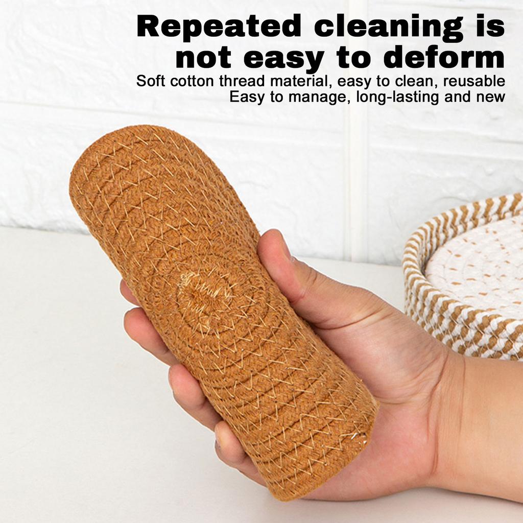 5-Piece 10-Inch Potholder For Hot Dishes, Pots And Pans, Heat-Resistant Mat With Storage Basket, Kitchen Countertop Protector, Gray 5 Colors