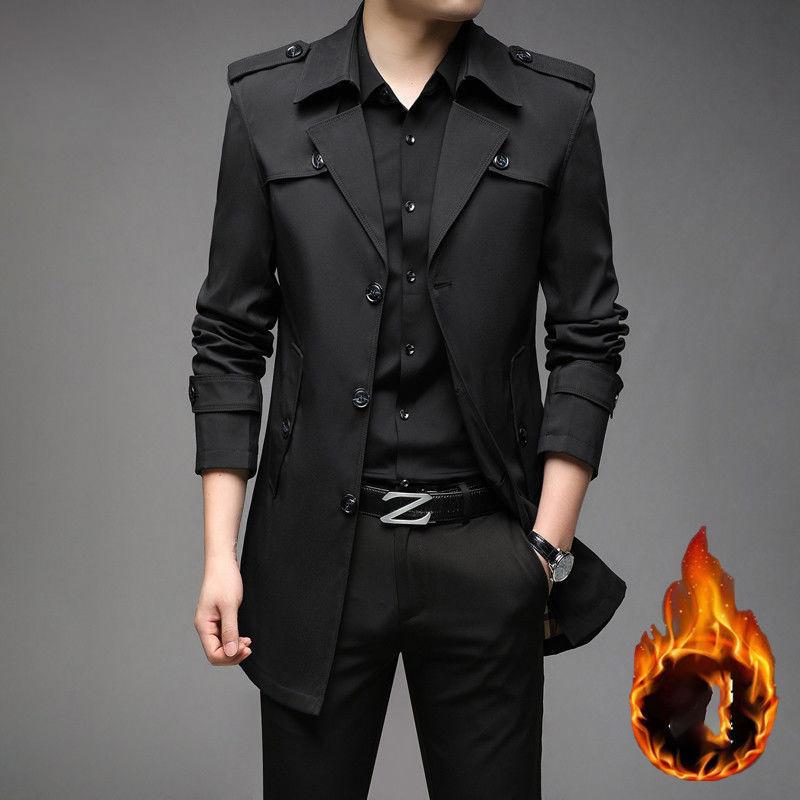 Herbst Männer Lange Trenchcoats Mode Britischen Stil Trenchcoats Herren Casual Oberbekleidung Punk Jacken Windjacke Marke Kleidung 4XL