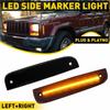 Smoked Lens Amber LED Front Side Marker Lights For 97-01 Jeep Cherokee CH2551118