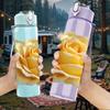 1PC Yellow Rose Flower Bloom Art Print 750ml Color Plastic Sports Water Bottle Leakproof Flip Straw Lid Suitable for Sports Office Home Use