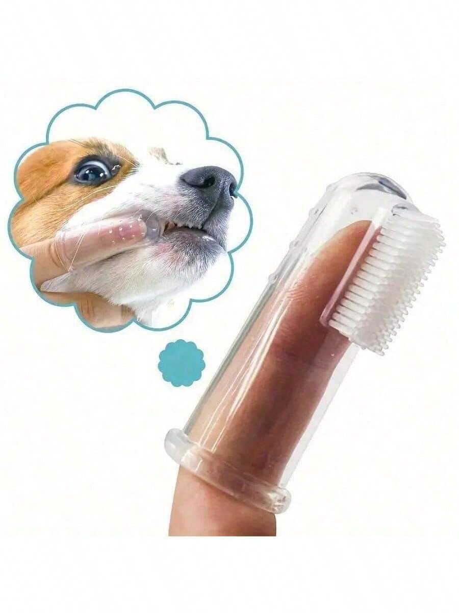 

1PC Dog & Cat Finger Toothbrush, Effectively Cleans Breath & Promotes Gum Health, Portable Design for Daily Oral Care, No Box разноцветный