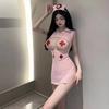 Sexy Lingerie Nurse Uniform Set Women Underwear Deep V Sexy Nurse Woman Cosplay Costume Hollow Out Mini Dress Women's Clothing