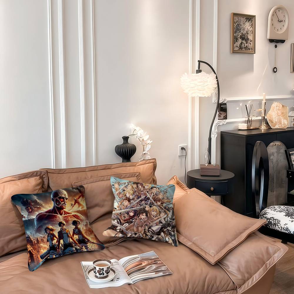 Anime Attack ON Titan Office Cushion Pillowcase Car Cushion Cover45X45CM Lumbar Pillowcase Sofa Pillowcover