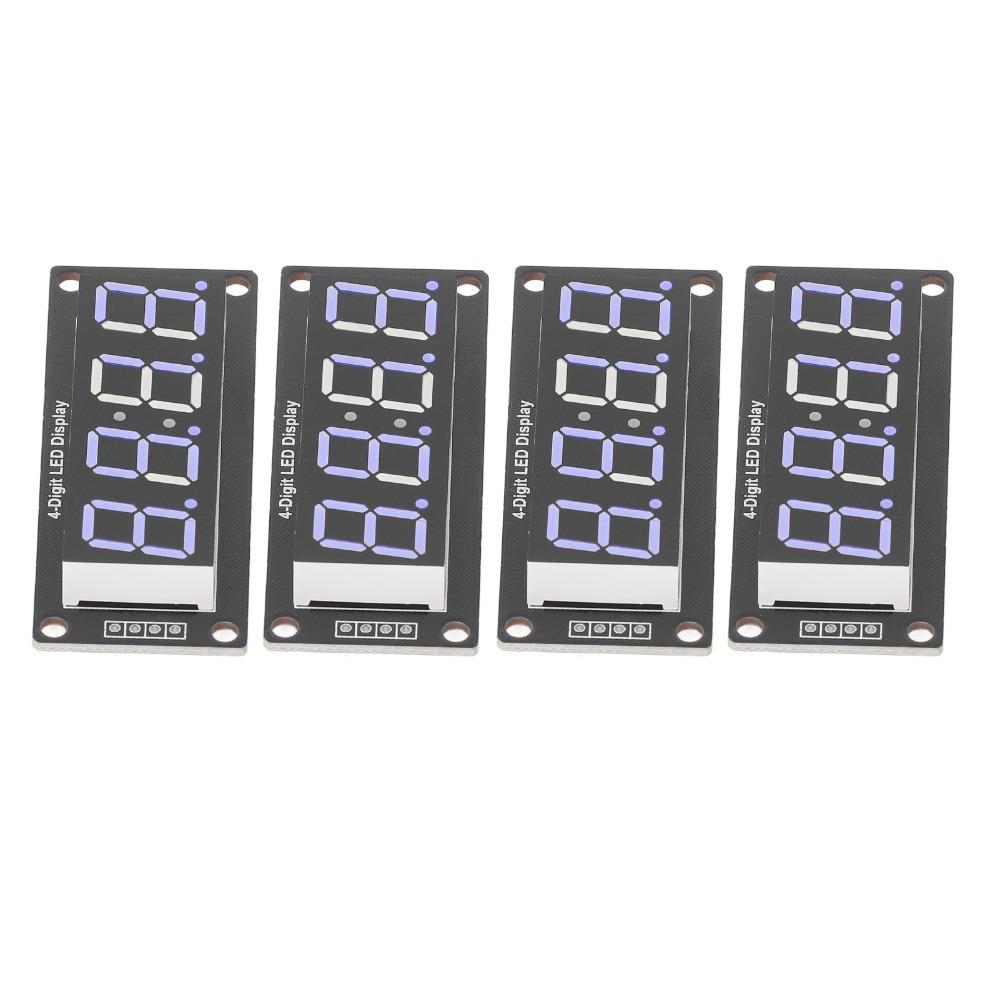 4 Sets 0.56in 4 Digit Digital Tube LED Display TM1637 7 Segments LED Display Board Multi-Color Options Includes 4 Pin Headers