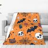 Flanell-Kuscheldecke Halloween Fledermaus Sterne Cartoon Warme Plüschdecken Weiche Tagesdecke für Bett Wohnzimmer Zuhause Reise Sofa