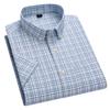 Camisas de Verano a Rayas 100% Algodón para Hombre 2026 Manga Corta Cuadros Oxford Moda Casual Ajuste Delgado Cómodas Alta Calidad Oficina