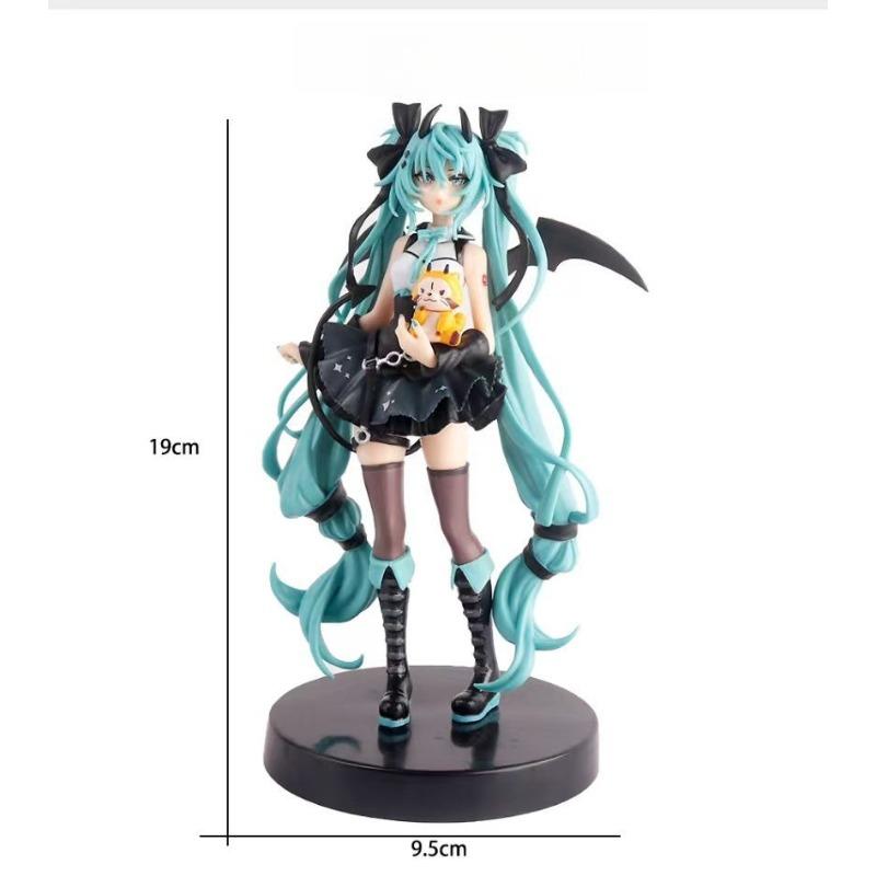 Little Devil Hatsune Miku Dark Angel Raccoon Anime Figure Desktop Model Ornament Desk Decor Enthusiasts PVC for Poseable Articulated Scale Detailed