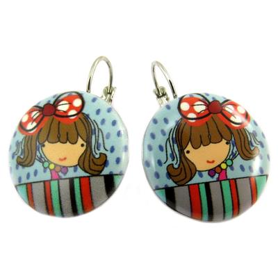 [P7399] - Designer Sleepers 'Lilipoupettes' Turquoise Red - 23 Mm