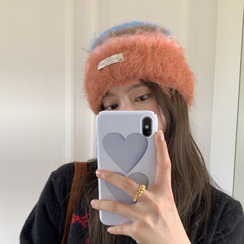 Thick Woolen Knitted Scarf Autumn Winter Rainbow Color Block Striped Versatile Anti-Cold Shoulder Wrap Scarf