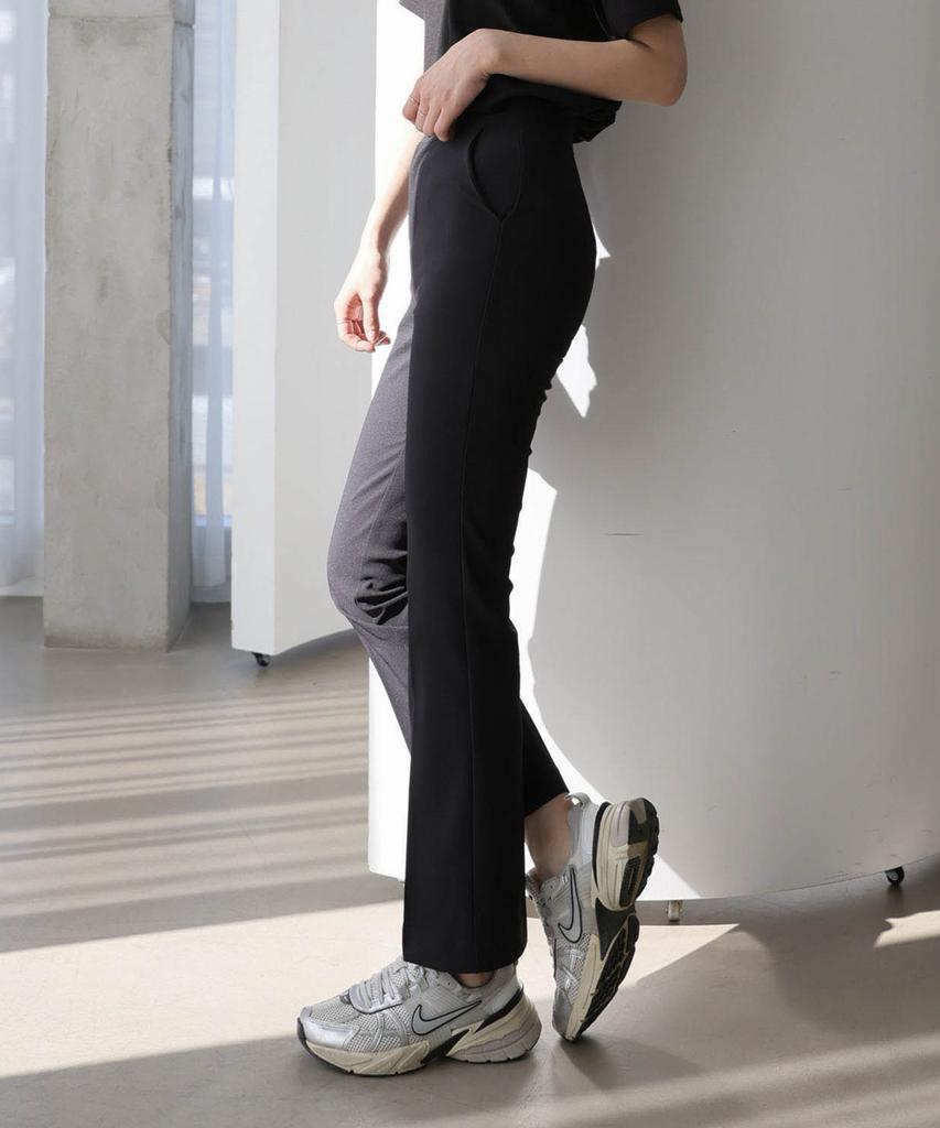 Jikeulib Secret Banding High-Waisted Spandex Black Slacks