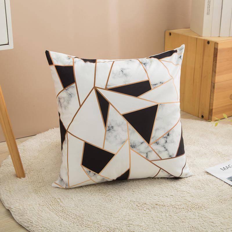 

Ins Nordic Style Marble Texture Geometry Super Soft Pillow Sofa Cushion Office Pillow Nap Pillow Car 45 * 45cm (separate pillowcase)