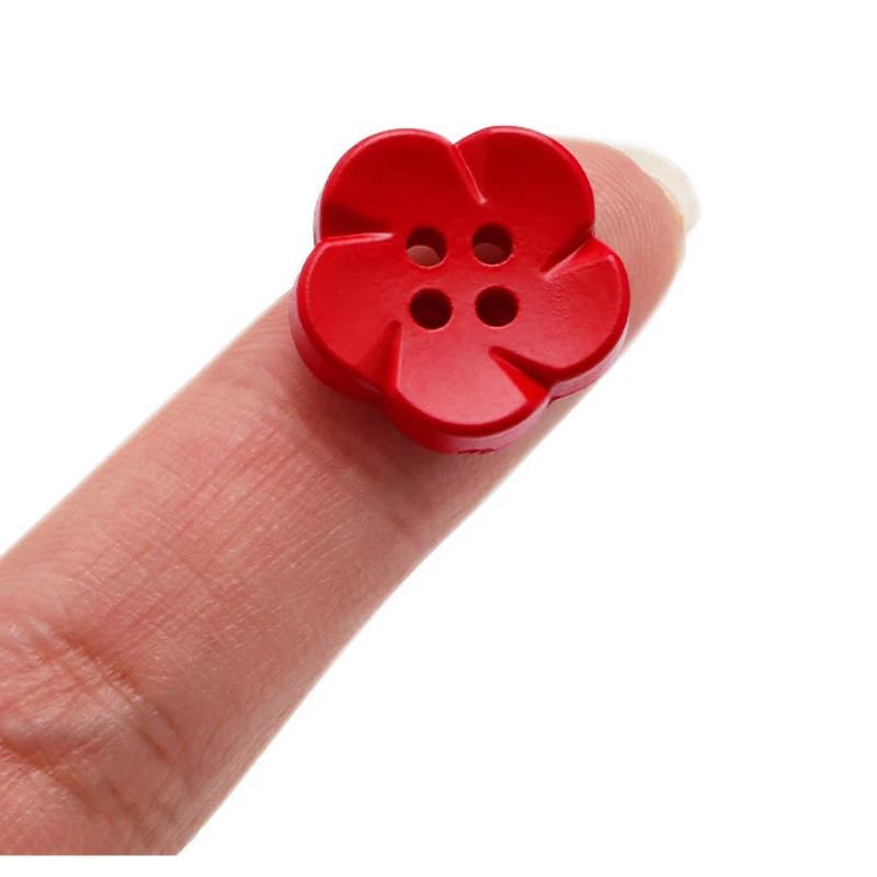 10 Stück Harzblumenknöpfe 18mm Farbe Kleidung DIY Dekorativer Knopf Pullover Vierloch Handgenähter Knopf Für Bekleidung Nähen