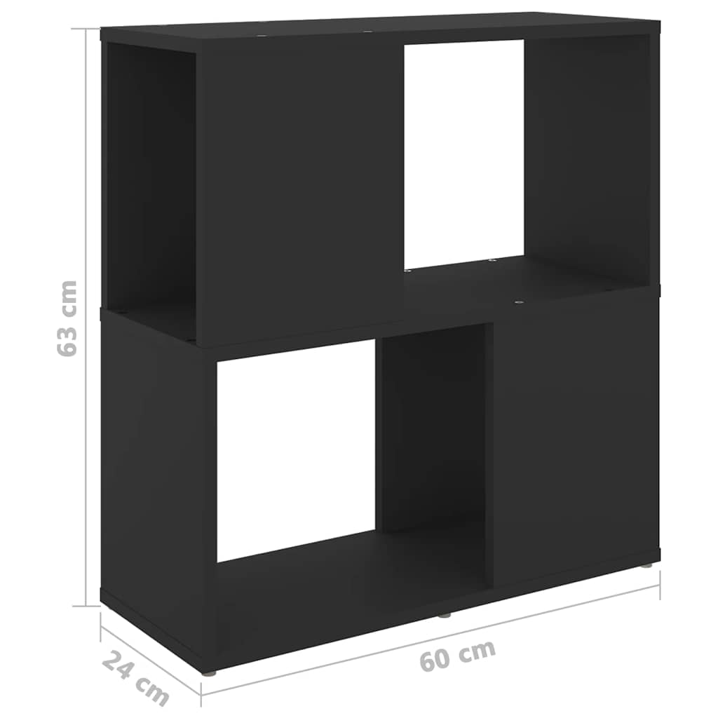 Bookshelf Black 60 x 24 x 63 cm Particleboard