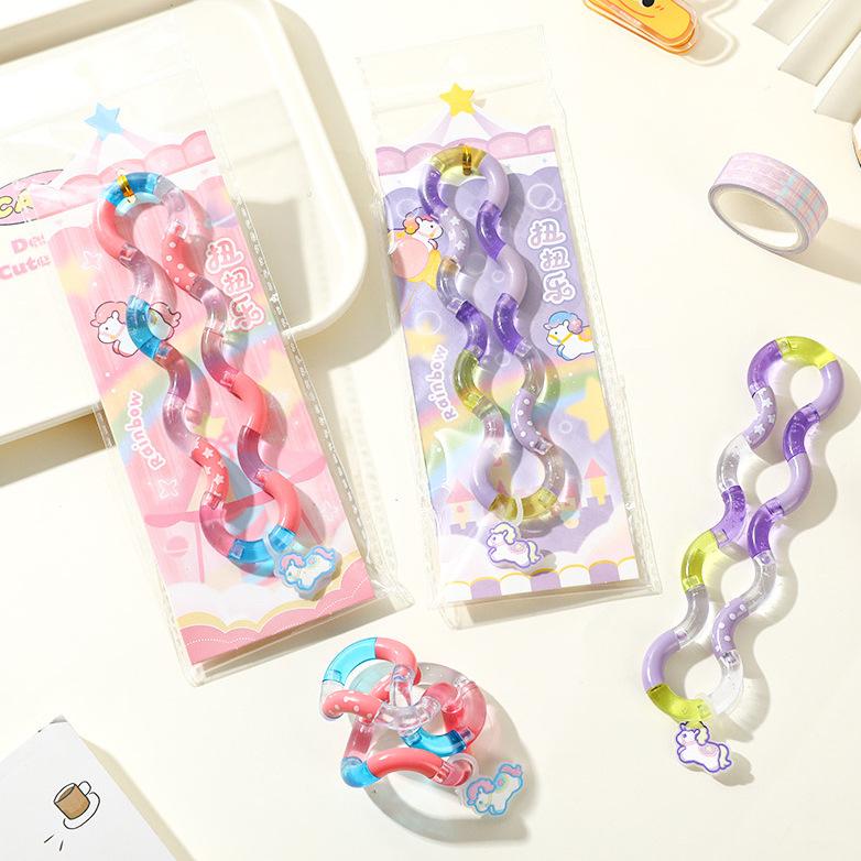 Best-selling Children's Stress-Relief Multi-Functional Fun Rainbow Pony Twist Toy for Focus Training and Twisting Play