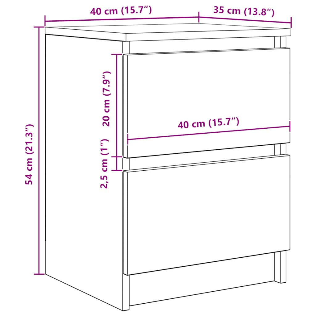 TV Stand in Brown Oak Look 40 x 35 x 54 cm Engineered Wood