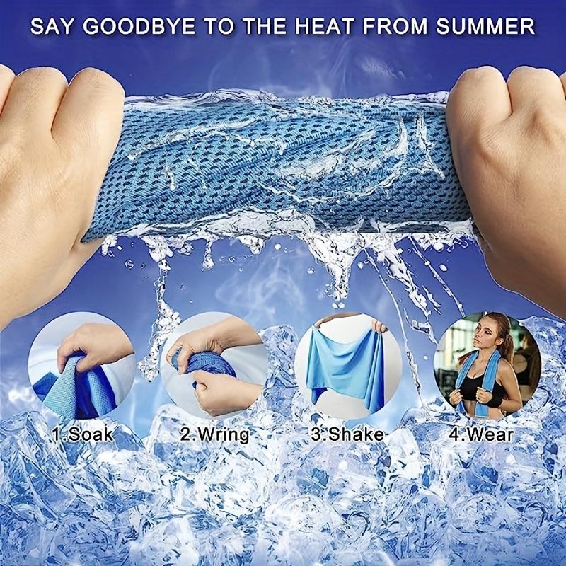 Summer Ice Silk Cooling Towel - Instant Relief, Portable & Ultra-Cold for Outdoor, Travel, Running, Swim & Fitness
